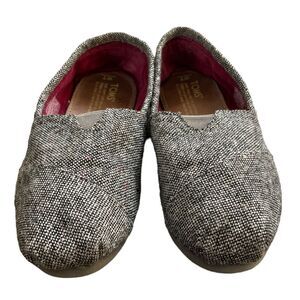 Toms Flats Gray natural Fabric looking Slip-Ons, Flats, Women's Size 7